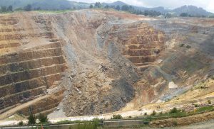 One side of the Martha pit in the centre of Waihi collapsed in 2016.